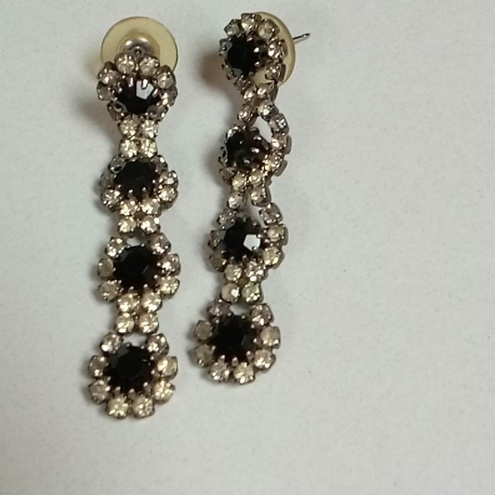Vintage black onyx earrings